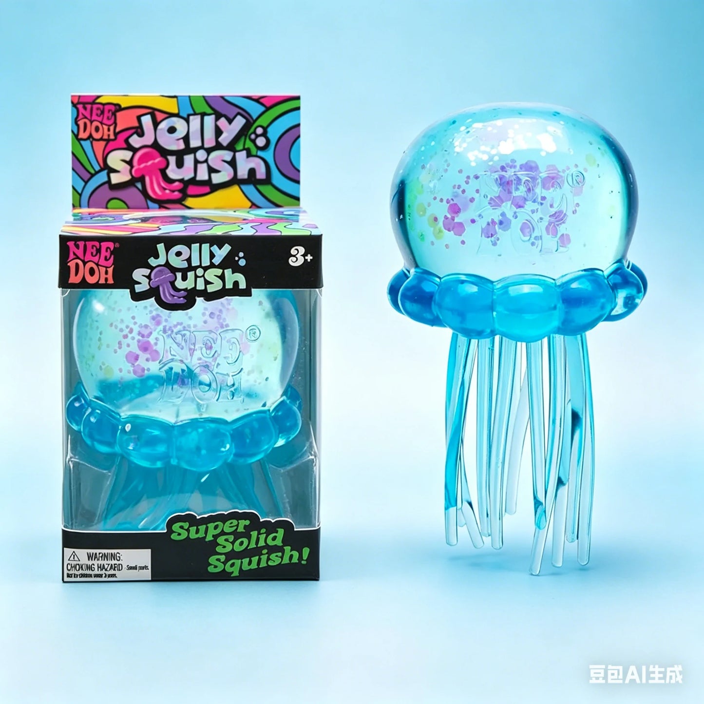 NeeDoh Jellyfish Squishy - Slow Rise Stress Relief Fidget Toy