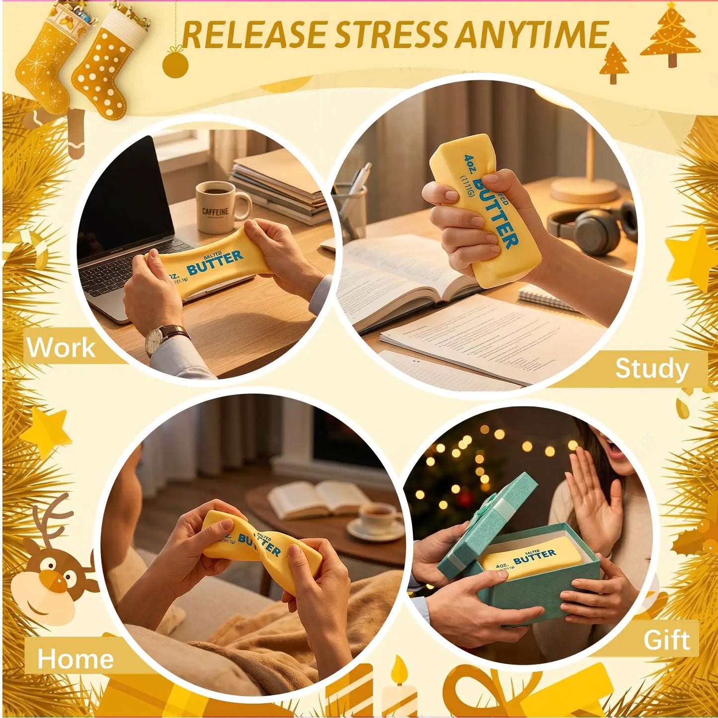 Butter Squishy Slow Rise Stress Ball - Satisfying Fidget Toy